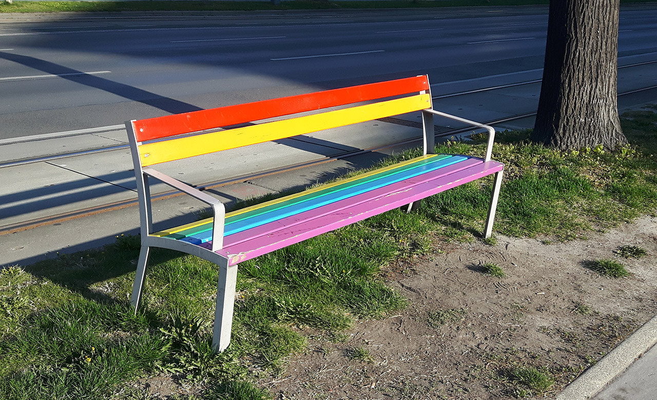 April 5, 2020 A Viennese park bench